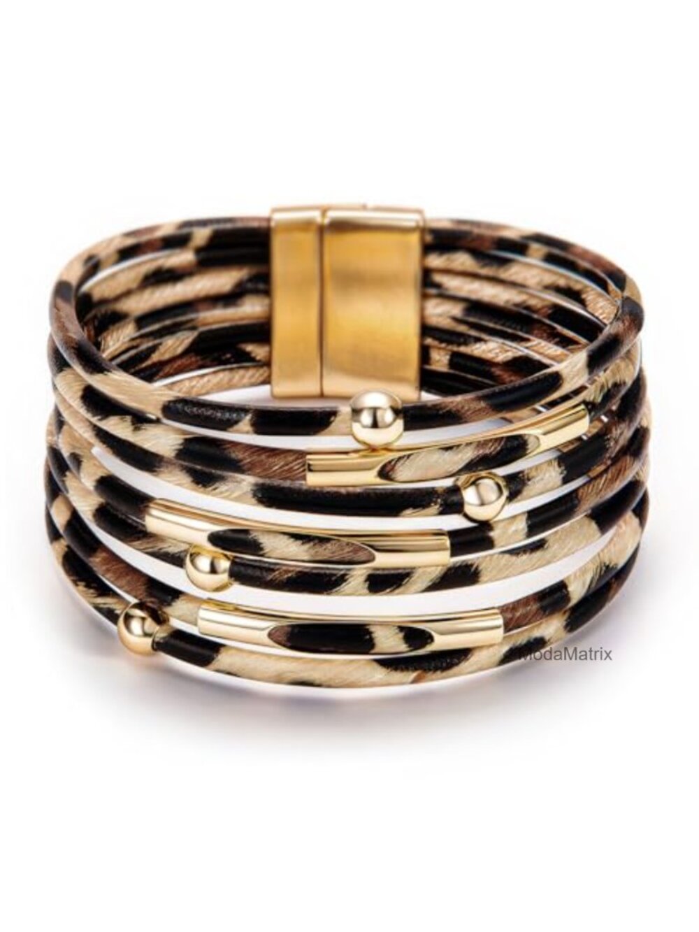 Genuine Leather Wrap Bracelet Boho Western Cuff Jewelry Gold Plated